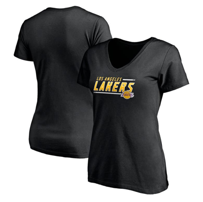 Fanatics Women's  Branded Black Los Angeles Lakers Mascot In Bounds V-neck T-shirt