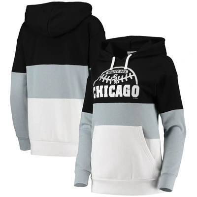 G-iii Sports By Carl Banks Women's  Black And Gray Chicago White Sox Block And Tackle Colorblock Pull In Black,gray