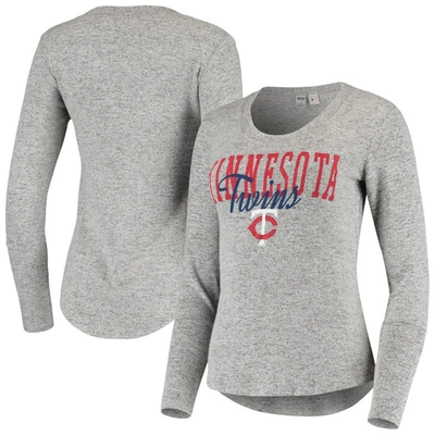 Concepts Sport Women's  Heathered Gray Minnesota Twins Tri-blend Long Sleeve T-shirt