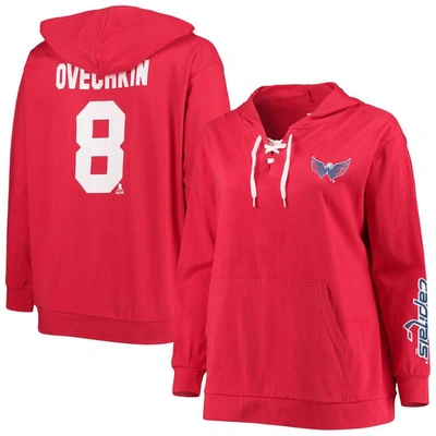 Profile Alexander Ovechkin Red Washington Capitals Plus Size Lace-up V-neck Pullover Hoodie