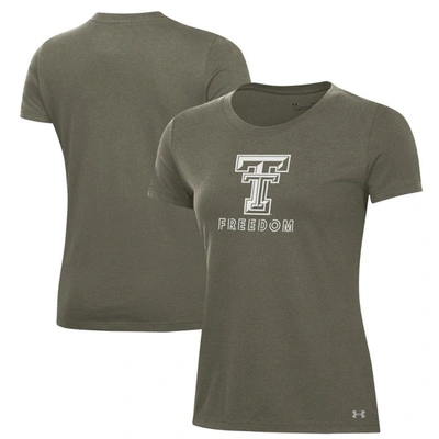 Under Armour Women's Olive Texas Tech Red Raiders Freedom Performance T-shirt