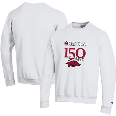 Champion White Arkansas Razorbacks 150th Anniversary Pullover Sweatshirt