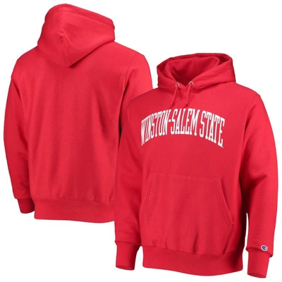 Champion Red Winston-salem State Rams Tall Arch Pullover Hoodie