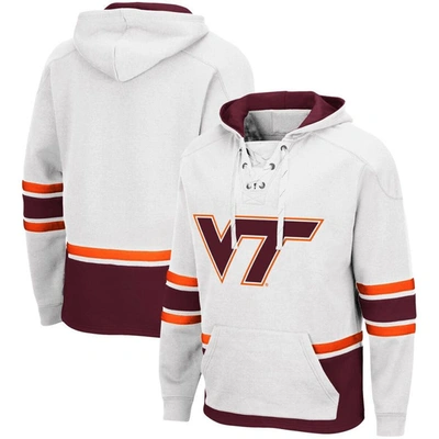 Colosseum White Virginia Tech Hokies Lace Up 3.0 Pullover Hoodie