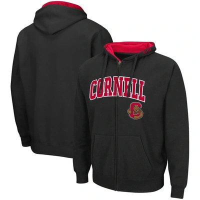 Colosseum Men's  Black Cornell Big Red Arch Logo 3.0 Full-zip Hoodie