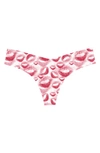 Commando Lip-print Thong Panties In Lipstick