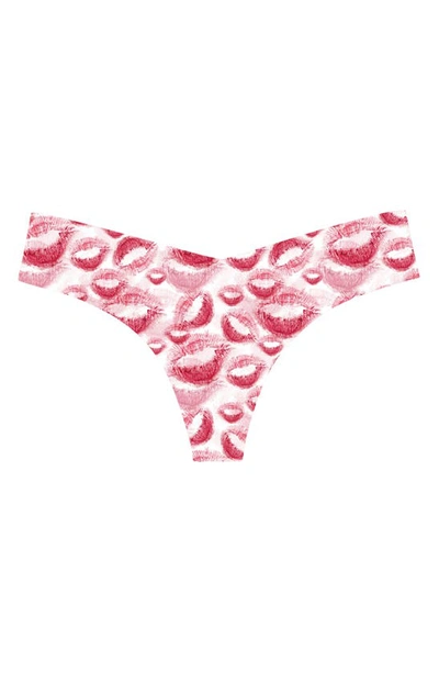 Commando Lip-print Thong Panties In Lipstick