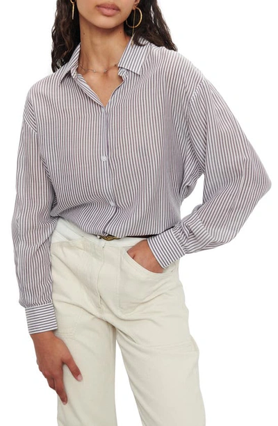 Ba&sh Aramis Stripe Button-up Shirt In Off White