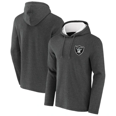 Nfl X Darius Rucker Collection By Fanatics Heathered Charcoal Las Vegas Raiders Waffle Knit Pullover In Heather Charcoal