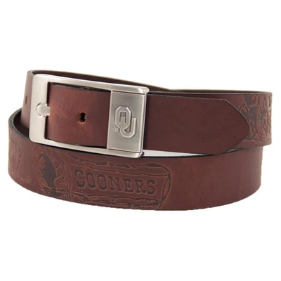 Eagles Wings Oklahoma Sooners Brandish Leather Belt In Brown