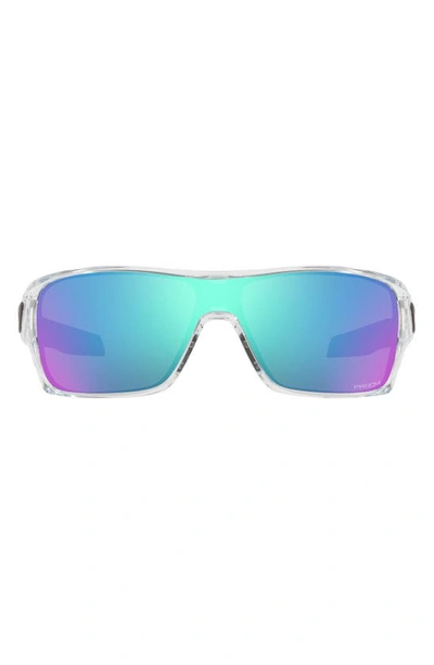 Oakley 32mm Rectangular Sunglasses In Polished Clear/ Prizm Sapphire
