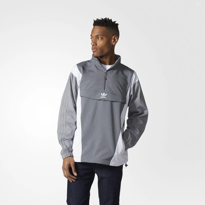 Adidas Originals Blocked Anorak Windbreaker In Grey/grey | ModeSens