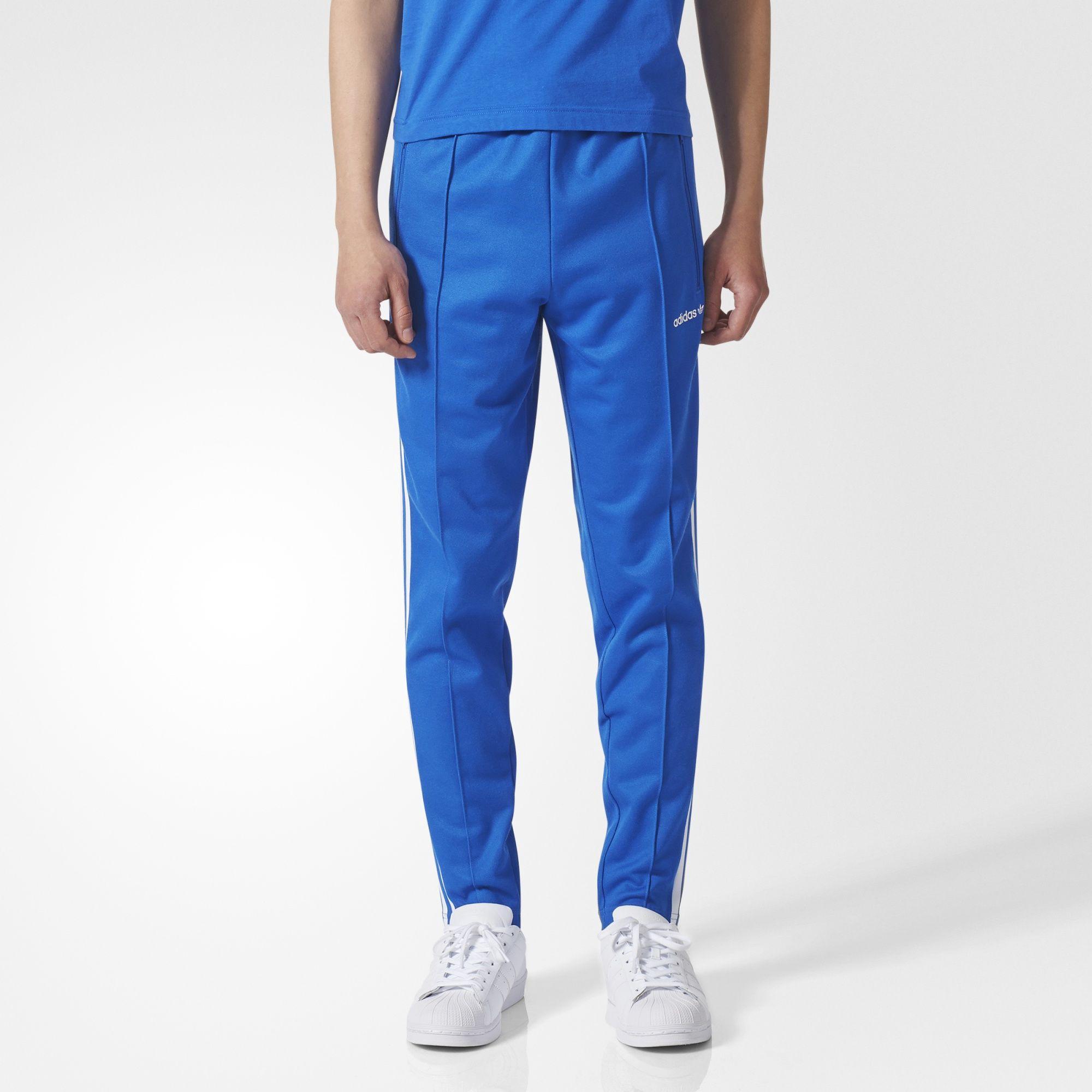 adidas beckenbauer track pants blue