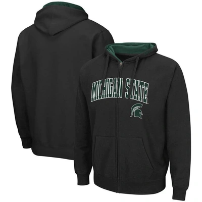 Colosseum Men's Michigan State Spartans Arch & Logo 3.0 Full-zip Hoodie In Black