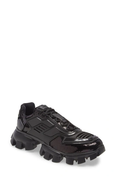 Prada Cloudbust Thunder Lug Sole Sneaker In Nero