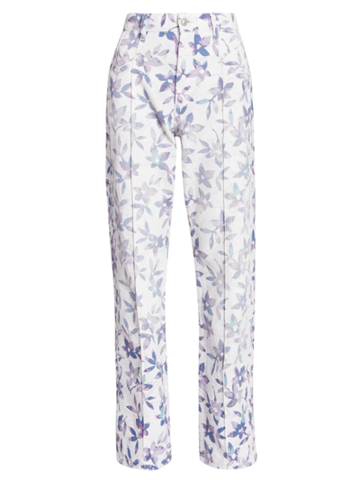 Isabel Marant Nadege Floral-print Mid-rise Straight-leg Jeans In Ecru