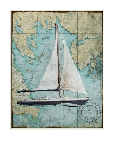 Stupell Industries Retro World Map Sail Boat Ocean Coast Painting Wall Plaque Art, 10" X 15" In Multi-color