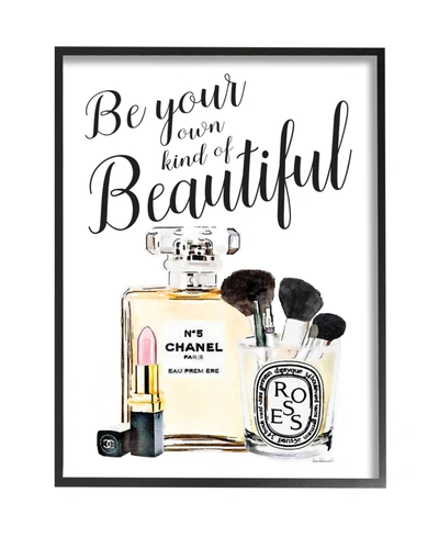 Stupell Industries Fashion Designer Makeup Inspiring Word Watercolor Black Framed Giclee Texturized Art, 16" X 20" In Multi-color