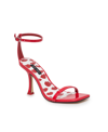 Nine West Women's Yess Ankle Strap Dress Sandals Women's Shoes In Red Patent