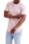 Goodlife Slim Fit Henley T-shirt In Pale Mauve
