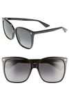Gucci 57mm Gradient Square Sunglasses In Black