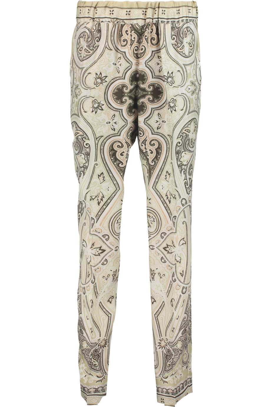 Etro Printed Silk Tapered Pants | ModeSens