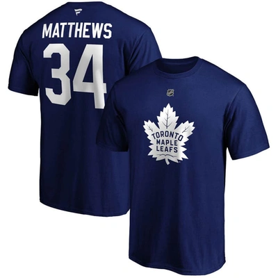 Fanatics Men's  Auston Matthews Blue Toronto Maple Leafs Big And Tall Name And Number T-shirt