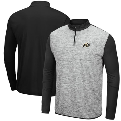 Colosseum Men's  Heathered Gray, Black Colorado Buffaloes Prospect Quarter-zip Jacket In Heathered Gray/black