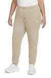 Nike Sportswear Essential Fleece Pants In Rattan/ White