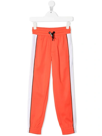 Dkny Kids' Colour-block-jogging Trousers In Orange