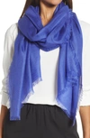 Nordstrom Cashmere & Silk Wrap In Blue Clematis