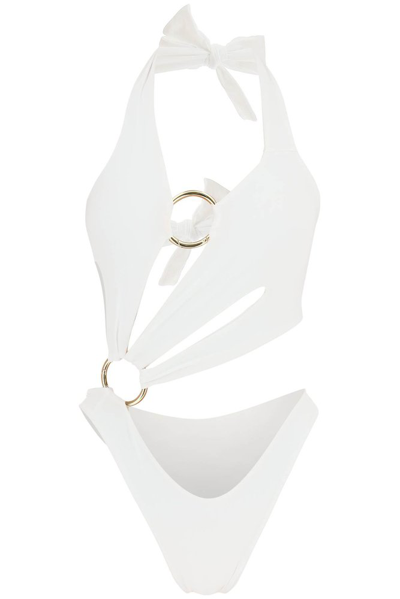Louisa Ballou Asymmetrical Cut-out Swimsuit In White