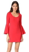 Elizabeth And James Philippa Bell-sleeve Sheath Dress In Vermillion