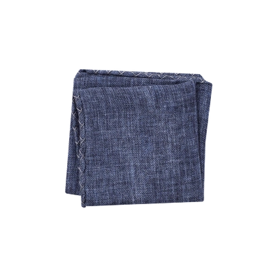 Brunello Cucinelli Zig Zag Pocket Square In Blue-gry