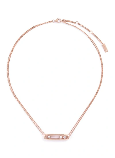 Messika 'move' Diamond 18k Rose Gold Pendant Necklace