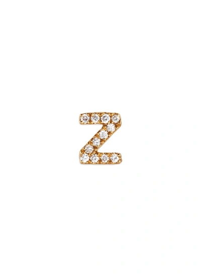 Loquet London Diamond 18k Yellow Gold Letter Charm - Z In Metallic