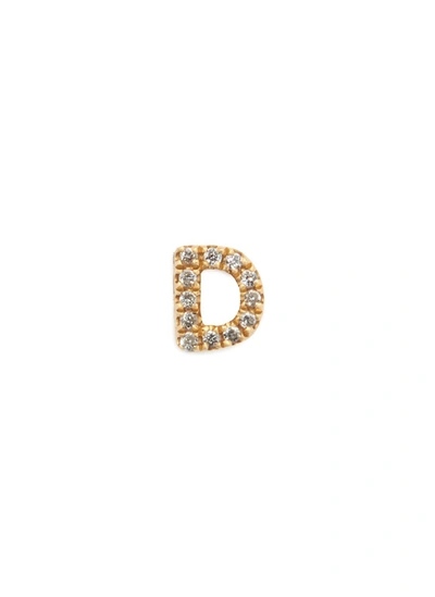Loquet London Diamond 18k Yellow Gold Letter Charm - D In Metallic