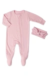 Baby Grey By Everly Grey Print Footie & Headband Set In Blush