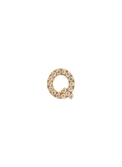 Loquet London Diamond 18k Yellow Gold Letter Charm - Q In Metallic
