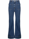 Jeanerica St Monica Flared High-rise Organic Denim-blend Jeans In Light Wash