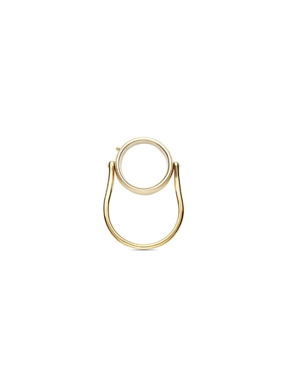 Loquet London 14k Yellow Gold Round Locket Ring - Medium 15mm