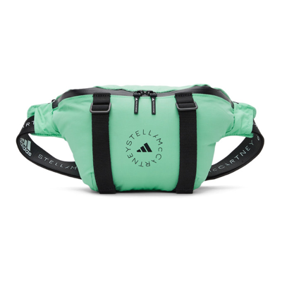 Adidas By Stella Mccartney Green Convertible Bumbag In Bliss Green/black/wh