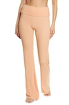 Skims Soft Lounge Ruched Stretch-jersey Trousers In Peach