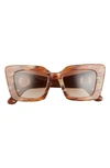 Burberry 51mm Square Sunglasses In Spotted Brown/ Gradient Brown