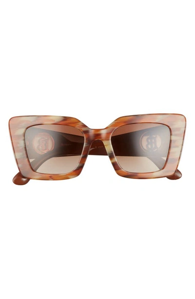 Burberry 51mm Square Sunglasses In Spotted Brown/ Gradient Brown