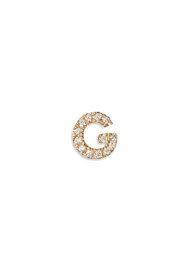 Loquet London Diamond 18k Yellow Gold Letter Charm - G In Metallic