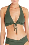 Robin Piccone Aubrey Halter Top In Pine