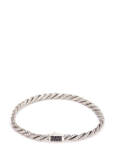 John Hardy Sapphire Silver Twist Slim Woven Chain Bracelet