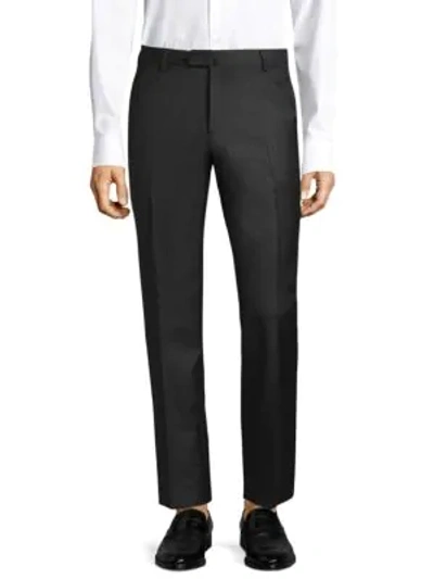 Isaia Gregory Basic Wool Trousers In Black
