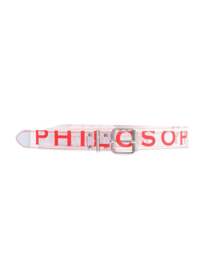 Philosophy Di Lorenzo Serafini Logo Print Transparent Pvc Belt In Red
